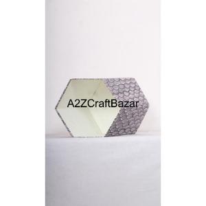 Handmade Indian Dustbin Open Top Wood Structure With Adjustable Fish-Printed Cardboard <strong>Bin</strong> for Office or Home Use - Product Image 5