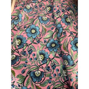 优质材料花卉设计100% 棉手块印花和服罗布面料服装手块Jaipuri Sanganeri印花