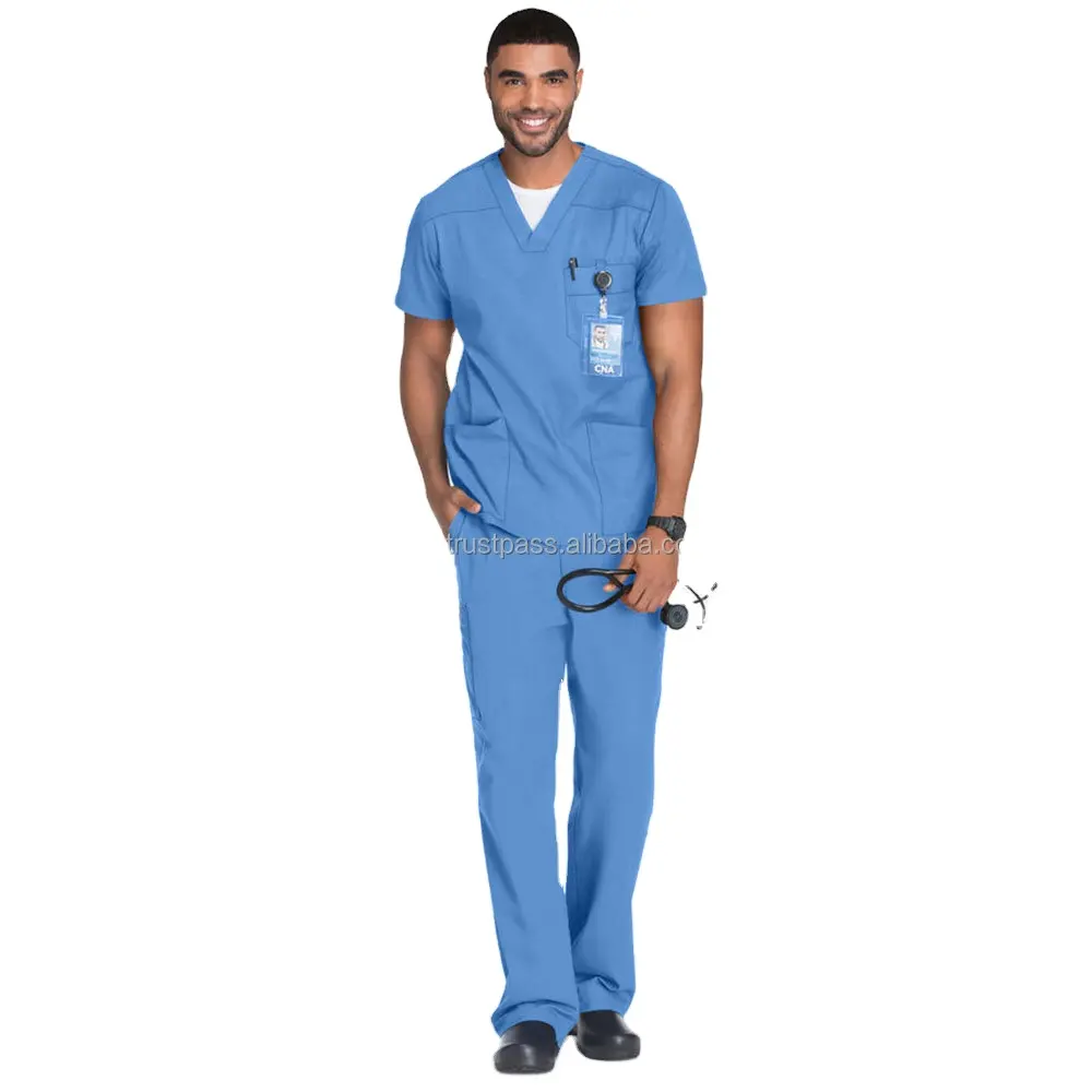 Uniforme de Médico de Clínica para hombre, ropa de trabajo con múltiples bolsillos, para jogging, venta al por mayor, 2023