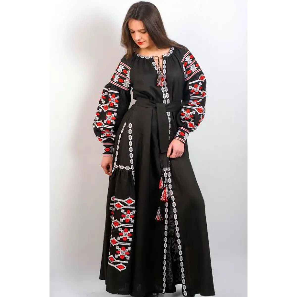 Vestidos informales de fiesta para mujer, vestidos largos de noche de manga larga con bordado a mano de estilo ucraniano, novedad de 2022