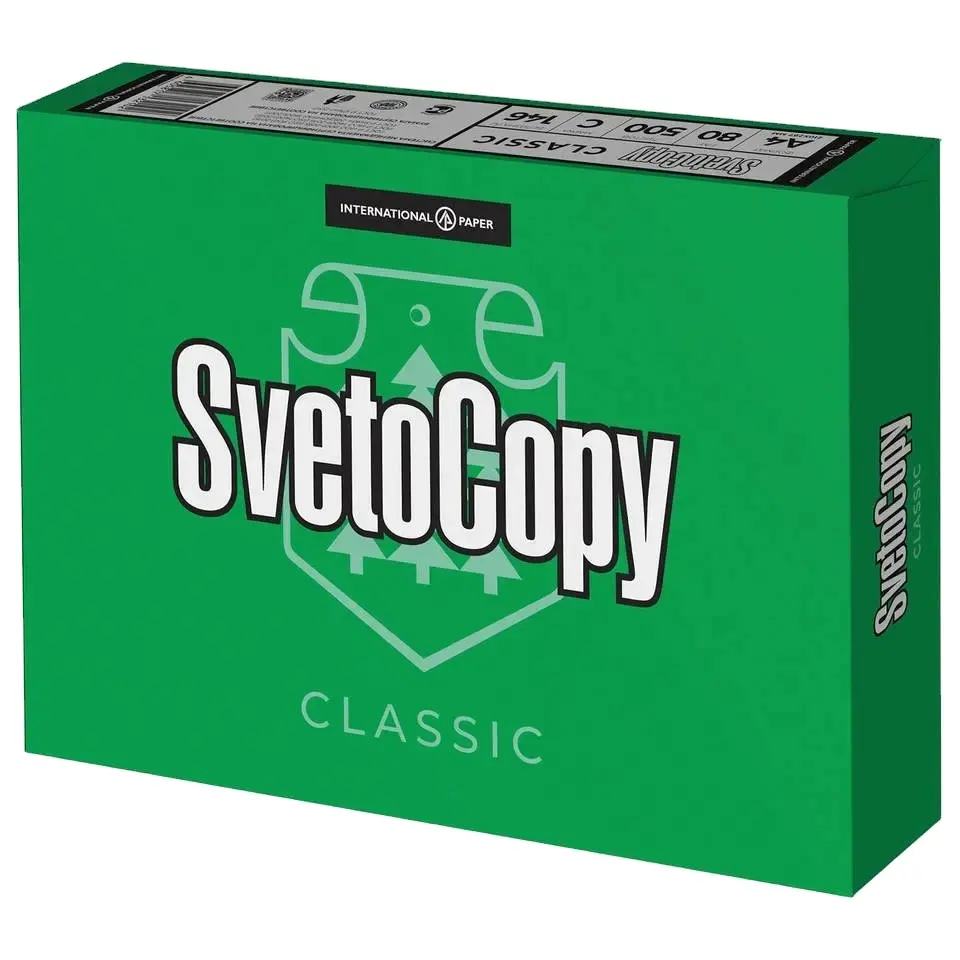 Papel Svetocopy A4 One Offset 70g 75g 80g para Impressão de Papéis de Impressão 55g 60g Svetocopy A4 para fins de escritório e escola