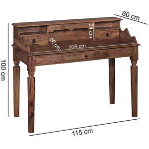 Jaipur Solid Wood Study <strong>Table</strong> with <strong>Three</strong> Drawers Bookshelf Foldable Laptop <strong>Computer</strong> <strong>Table</strong> Simple Design <strong>for</strong> Bedroom Hotel Use - Product Image 3