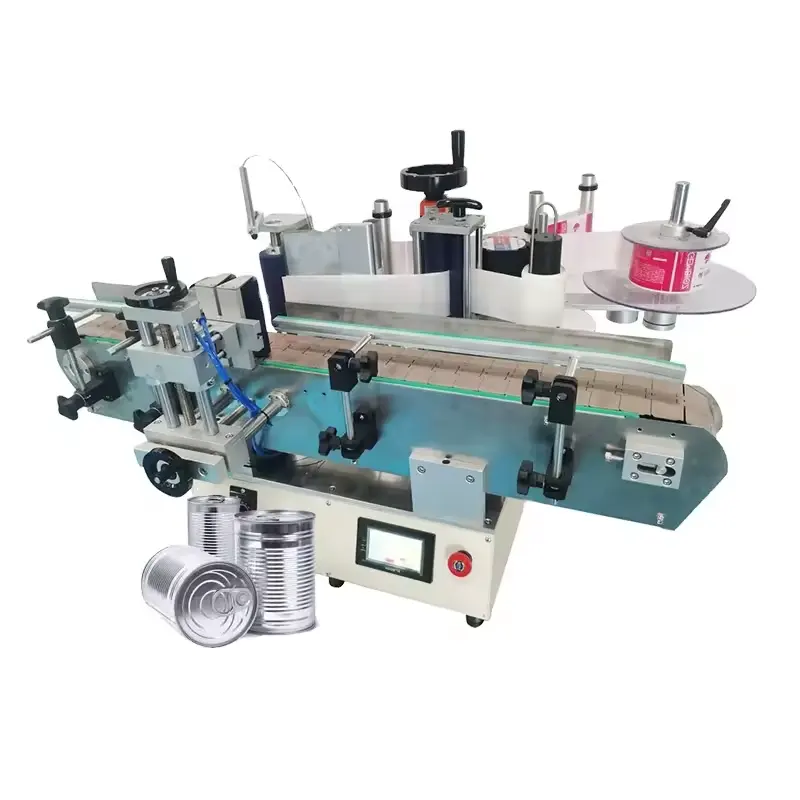 desktop position labeler automatic sticker round bottle roller labeling machines for tin can