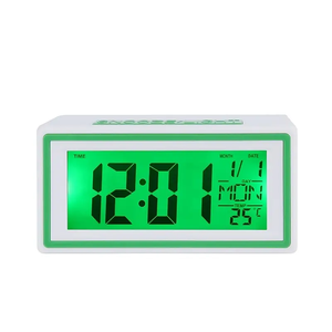Voice <strong>Control</strong> Backlight Portable <strong>Digital</strong> Alarm Clock for Travel With Snooze, Calendar, <strong>Timer</strong> and <strong>Temperature</strong> - Product Image 1