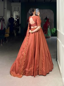 <strong>Designer</strong> Off-White Ghaghara Choli Lehenga Choli for Summer Weddings and Parties Featuring Silver Glosy Fabric and Sequins Work - Product Image 3