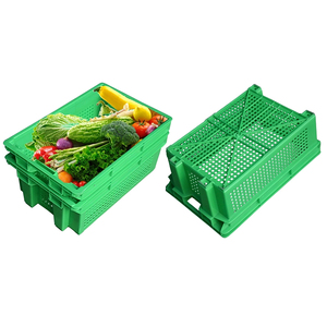 Cajas apilables anidadas gruesas, contenedores de almacenamiento de transporte con ventilación de plástico, cajas de verduras y frutas - Product Image 3