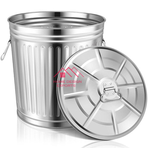 Kapaklı son stil çöp kutusu çöp açık Metal atık siyah ticari kutular mutfak çöp çöp tenekesi Bin - Product Image 3