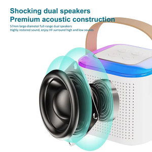 Taşınabilir akıllı Karaoke mikrofonlu hoparlör kablosuz Stereo ses sistemi USB uzaktan kumanda - Product Image 3