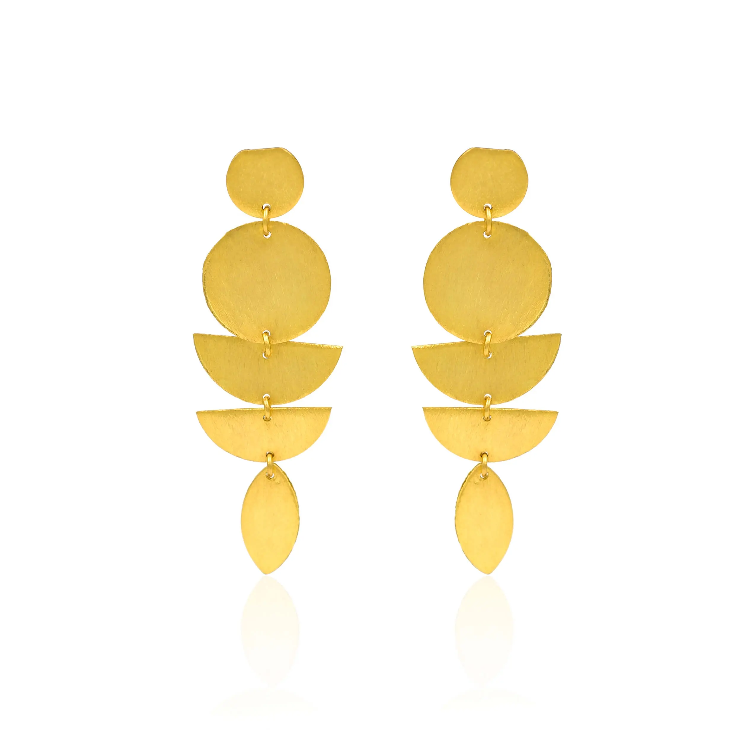 Boucles d'oreilles longues oversize plaqué or de haute qualité bijoux en laiton fantaisie forme géométrique boucles d'oreilles pendantes cadeau pour femmes bijou