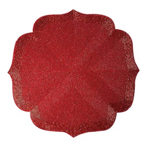 灰色边框设计独特形状串珠手工桌垫 - Product Image 3