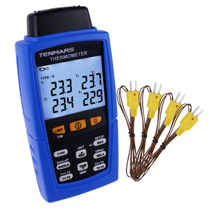 Dijital termokupl termometre Datalogger K /J/ T / E/ R / S/ N tipi 4 kanallı 16,800 veri kaydı T1/T2, T3/T4 giriş terminali - Product Image 1