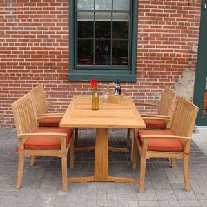 Stile moderno <span class=keywords><strong>Java</strong></span> Teak legno all'aperto Set da pranzo rettangolare giardino tavolo & sedie con tradizionale mortasa costruito in vendita