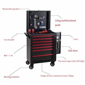 热卖新款7抽屉手推车工具箱工具柜便宜可锁