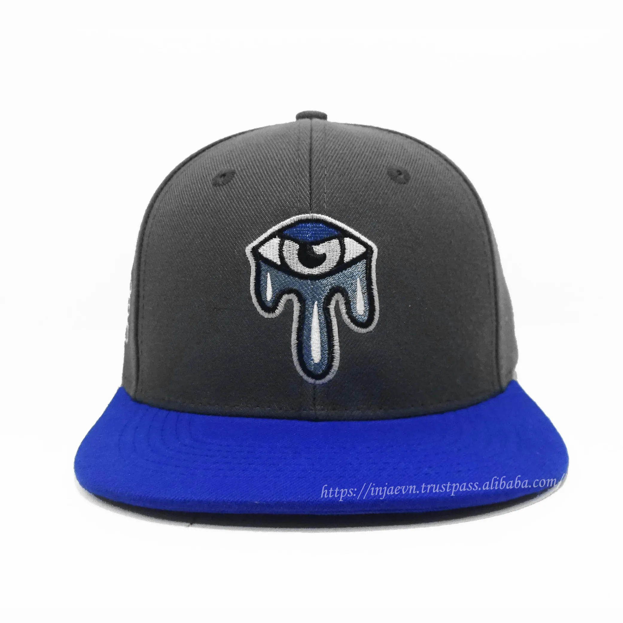 2 Tom Meados Perfil Snapback Cap 100% Algodão Personalizado Lágrimas Bordadas Logo Sport Hat Novo Design por Injae Vina Headwear Fábrica