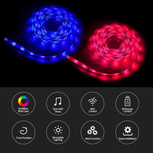 Лидер продаж, умный ИК-контроллер Tuya/Wi-Fi, Управление приложениями, 5 м, 5050 RGB, Светодиодная лента с функцией PST-RGB05M музыки