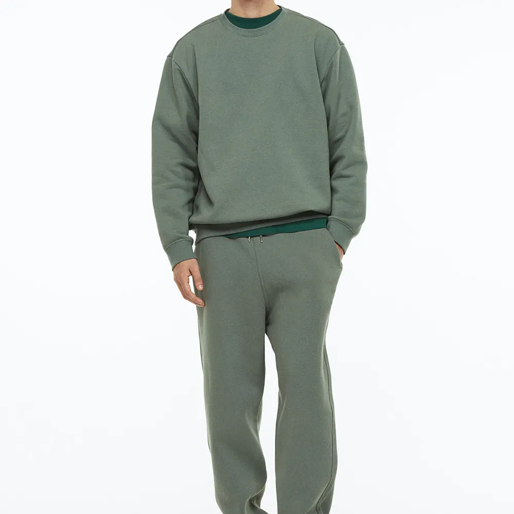 Kazak kazak & pantolon seti Casual erkek Streetwear baskılı tasarım