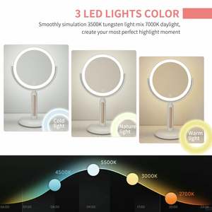 Các nhà sản xuất Loại C có thể sạc lại đèn LED trắng Vanity với vẻ đẹp chuyên nghiệp vòng gương trang điểm - Product Image 6