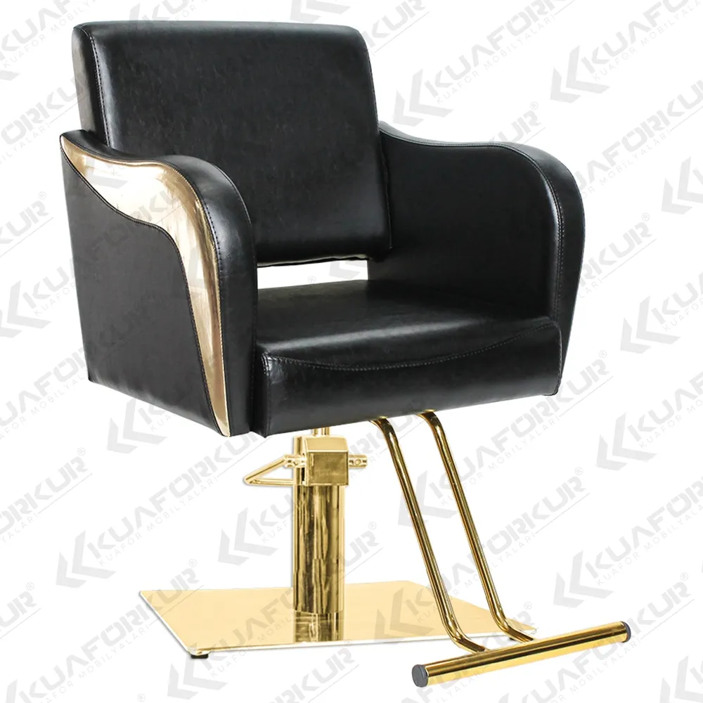 Diseño de silla de salón Material duradero Marco dorado Silla de estilo clásico Silla de corte de pelo 2024 Nuevo precio barato Directamente de fábrica