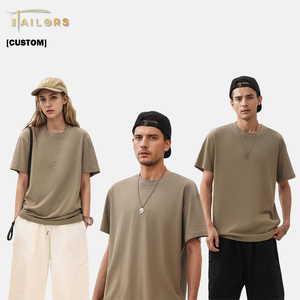 Wholesale Custom 230gsm 100% Cotton Drop Shoulder Oversize Regular Color T-shirt Pre-shrunk Shoulder <strong>Quarter</strong> T-shirt - Product Image 1
