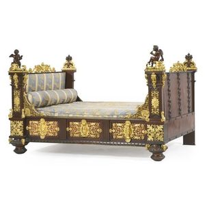 Solid Wood Baroque <strong>Bed</strong> Classic Carved Design with Handcrafted European Style Features - Product Image 1