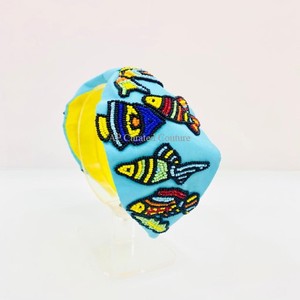 Straw and Seed Rice Beaded Ocean Theme <strong>Star</strong> Fish Hand Embroidered Ornaments Turban Style Headbands All the <strong>Way</strong> From in India