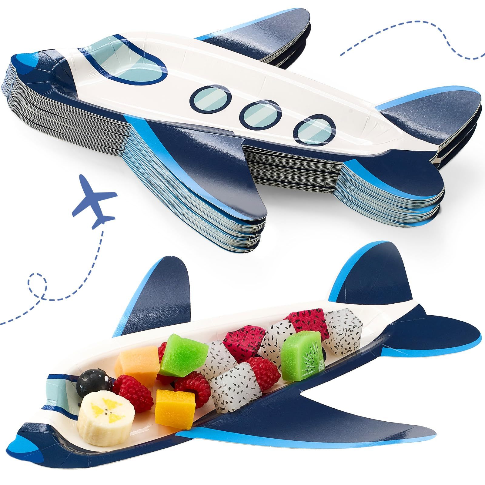 Blue flight paper plate