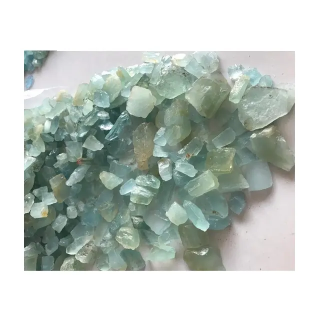 Natural Aquamarine Gemstone Matéria-prima Aquamarine solto pedras ásperas Bulk produto artesanal personalizado