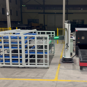 Hướng dẫn sử dụng kéo ra tấm kim loại lưu trữ giá xem xét với cột Robot palletizer trong dây chuyền sản xuất chế biến kim loại tấm - Product Image 5