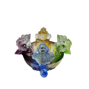 Soldi in vetro di cristallo rospo statuetta ricchezza ciotola ornamento fabbrica negozio decorazione per la casa regalo di apertura Feng Shui fortuna