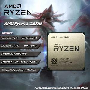 AMD Ryzen 3 3200G with RadeonVega 8 Graphics Desktop <strong>Processor</strong> 4 Cores up to 4GHz 6MB <strong>Cache</strong> Socket AM4 - Product Image 4