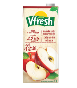Vinamilk-Vfresh-ナチュラルテイストアップルジュース1L-カートンあたり1Lx12の紙箱を卸売梱包GMP HALAL ISO BRC FSSC HACCP - Product Image 3