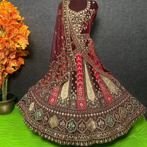 Exquisite Rajwadi Bridal Lehenga Choli Double Dupatta Jarakan Embroidery 12 Kali Flair 4 Meter Ghera Unstitched Blouse <strong>Design</strong> - Product Image 1