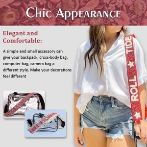Hotty bugün 2025 boncuklu kemerler dekoratif el boncuklu Crossbody çanta oyun günü kıyafetleri için ayarlanabilir kumaş askıları ile