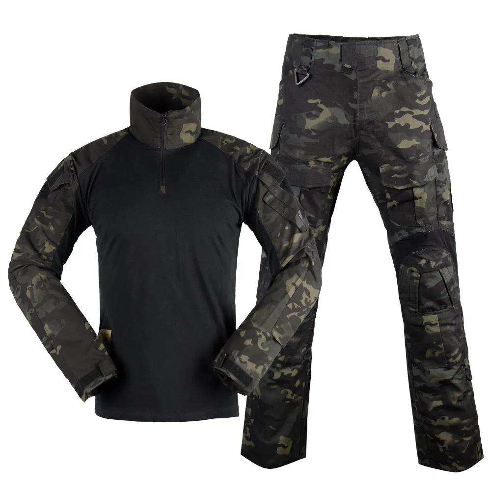 PromotionTactical Ensemble chemise et pantalon de camouflage tactique pour hommes Uniformes tactiques multicam à manches longues