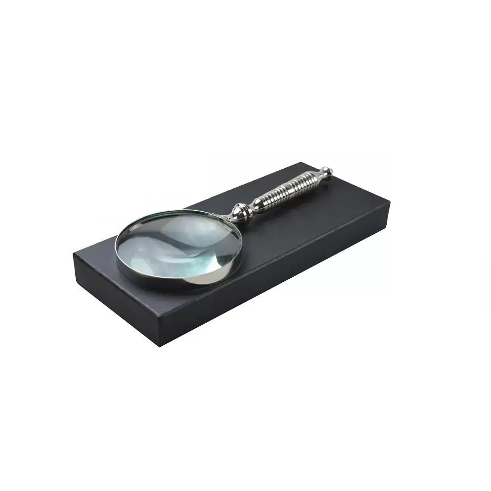Luxus-Silber-Vergrößerungsglas mit hohen Designs und plattierten Oberflächen-Dekor Vergrößerungsglas für Buchlesen mit MDF-Schachtel in Schwarz