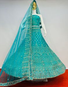 顶级迷人女性红色Lehenga Choli刺绣作品Lehenga Choli用于婚礼和节日服装印度低价纱丽 - Product Image 2