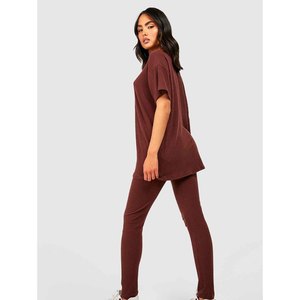 Artı boyutu T Shirt sıkı Fit eşleştirme renk Legging ile bayanlar için Set sokak moda Legging setleri giymek - Product Image 2