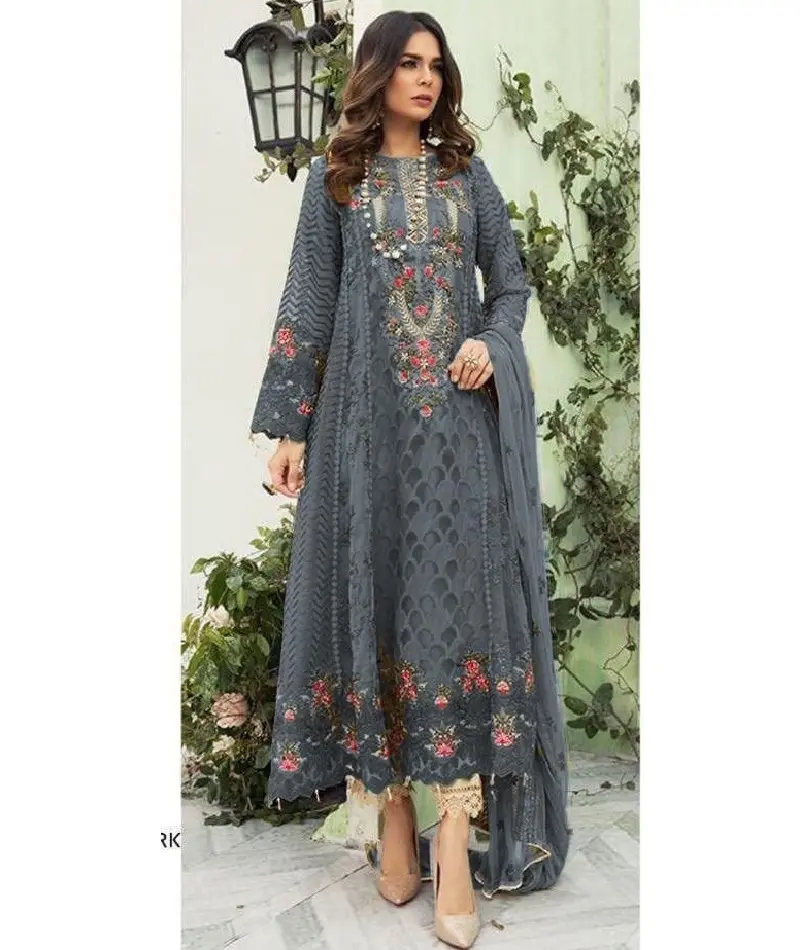 New Eid Mùa Hè Bộ Sưu Tập Thêu Và Kỹ Thuật Số In 3 Mảnh Phụ Nữ Salwar Kameez Thiết Kế Phụ Nữ Shalwar Kameez 2023