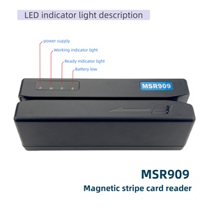MSR909 legge e scrive IBM, ISO ANSI DIN carte magnetiche standard e libretti e riconosce automaticamente il formato ISO di IBM.