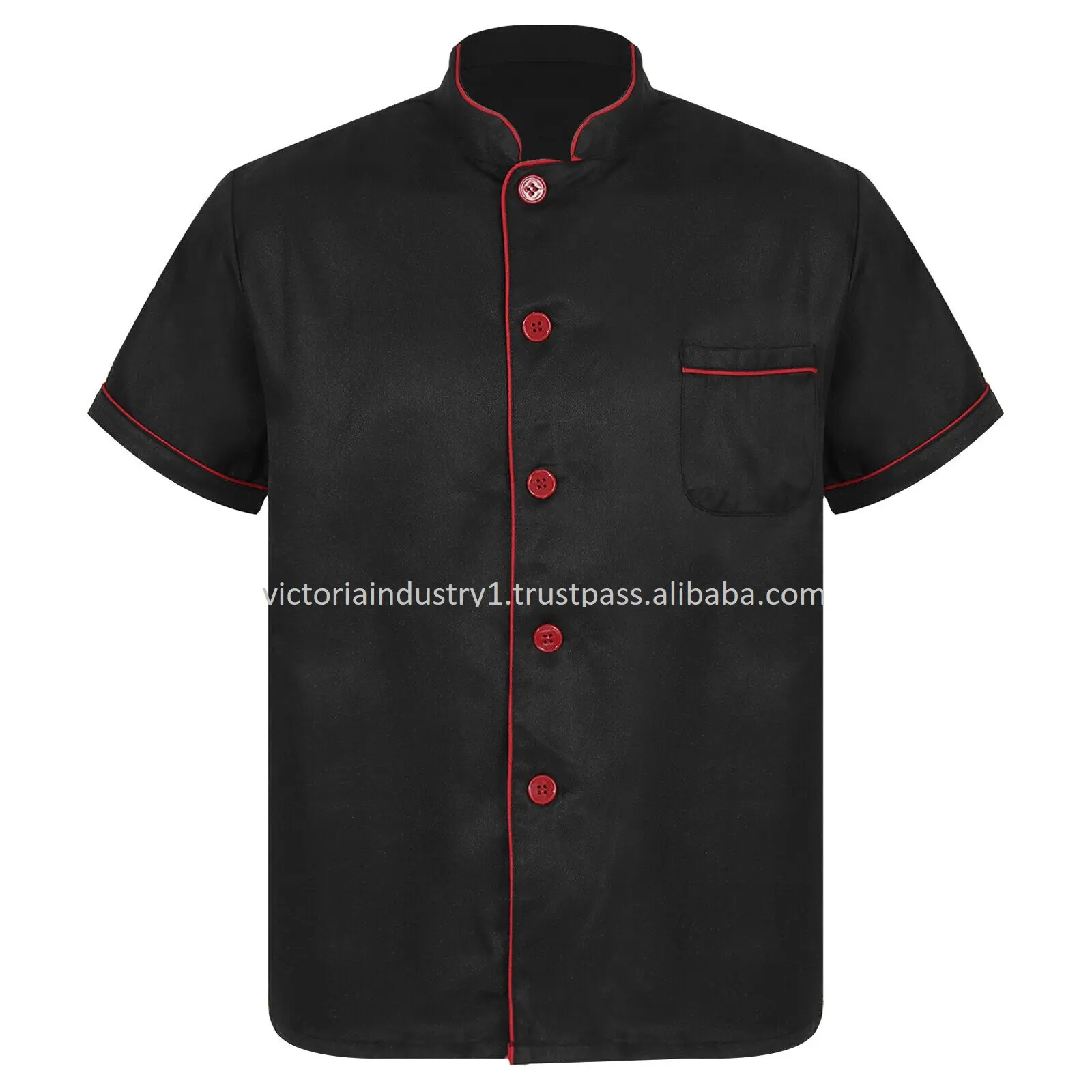 Logo personalizzato ricamo uomo manica corta Chef cappotto giacca ristorante cucina abbigliamento da lavoro uniforme da cucina