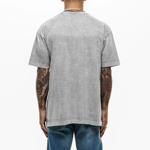High Quality Drop Shoulder Oversize Acid Wash <strong>Black</strong> <strong>T</strong> Shirt Plus Size Vintage Heavyweight Cotton 300 Gsm - Product Image 6