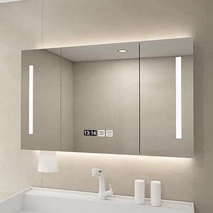 Lüks görünüm ayna akıllı tasarım <span class=keywords><strong>LED</strong></span> ışık Inductiondetection buğulanmaya karşı banyo aynası