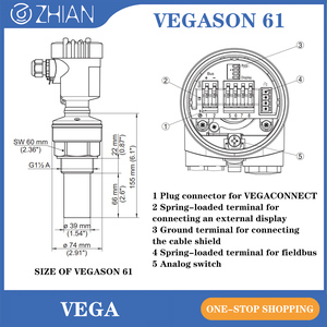 低价高质量液位测量传感器液体5米固体2米VEGASON 61超声波液位计 - Product Image 4