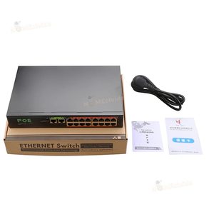 POE-Switch 1000-Mbit/s-Switch Ethernet-Gigabit-Netzwerk 16-Port-PoE 2-Port-UpLink 52-V-Strom versorgung für IP-Kamera/WLAN-Router - Product Image 6