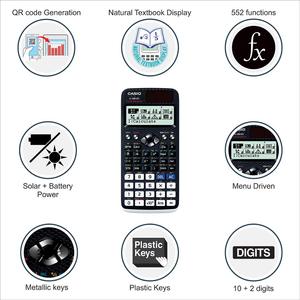 Casi o科学计算器与552功能在黑色和白色的学生太阳能和电池粉末 - Product Image 3