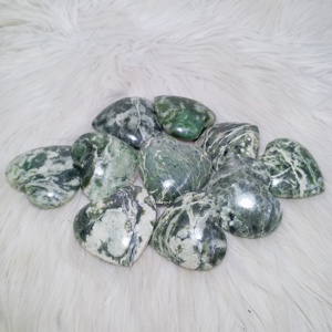 Toptan doğal nefrit yeşim küçük kalp Jasper yüksek kalite şifa kristal el sanatları küçük taşlar endonezya'dan - Product Image 5