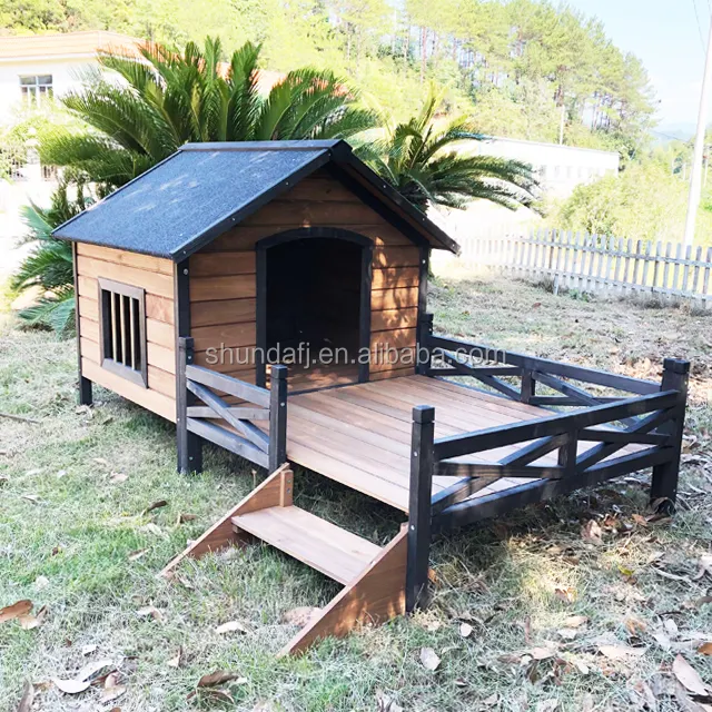 Dog House Luxury Dog Pet House Outdoor Dog Kennel SDD010 Wooden Wholesale Wooden Wood Fashion Print Pet Cages, Carriers & Houses