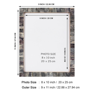 8x10骨相框别致相框手工复古 (8x10，灰色) 骨镶嵌相框 - Product Image 2