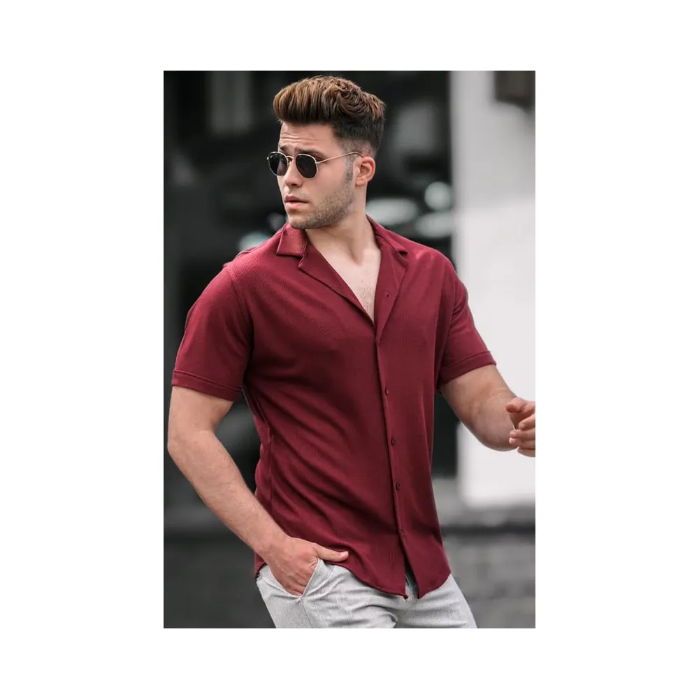 Camicia da uomo di prima classe di qualità camicia a maniche corte dal produttore turco