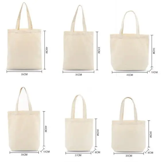 Eco Friendly Recycled Cotton Canvas Basic Tote Bags Natural Cotton Reusable Produce Bags With Interior Bottle Pockets